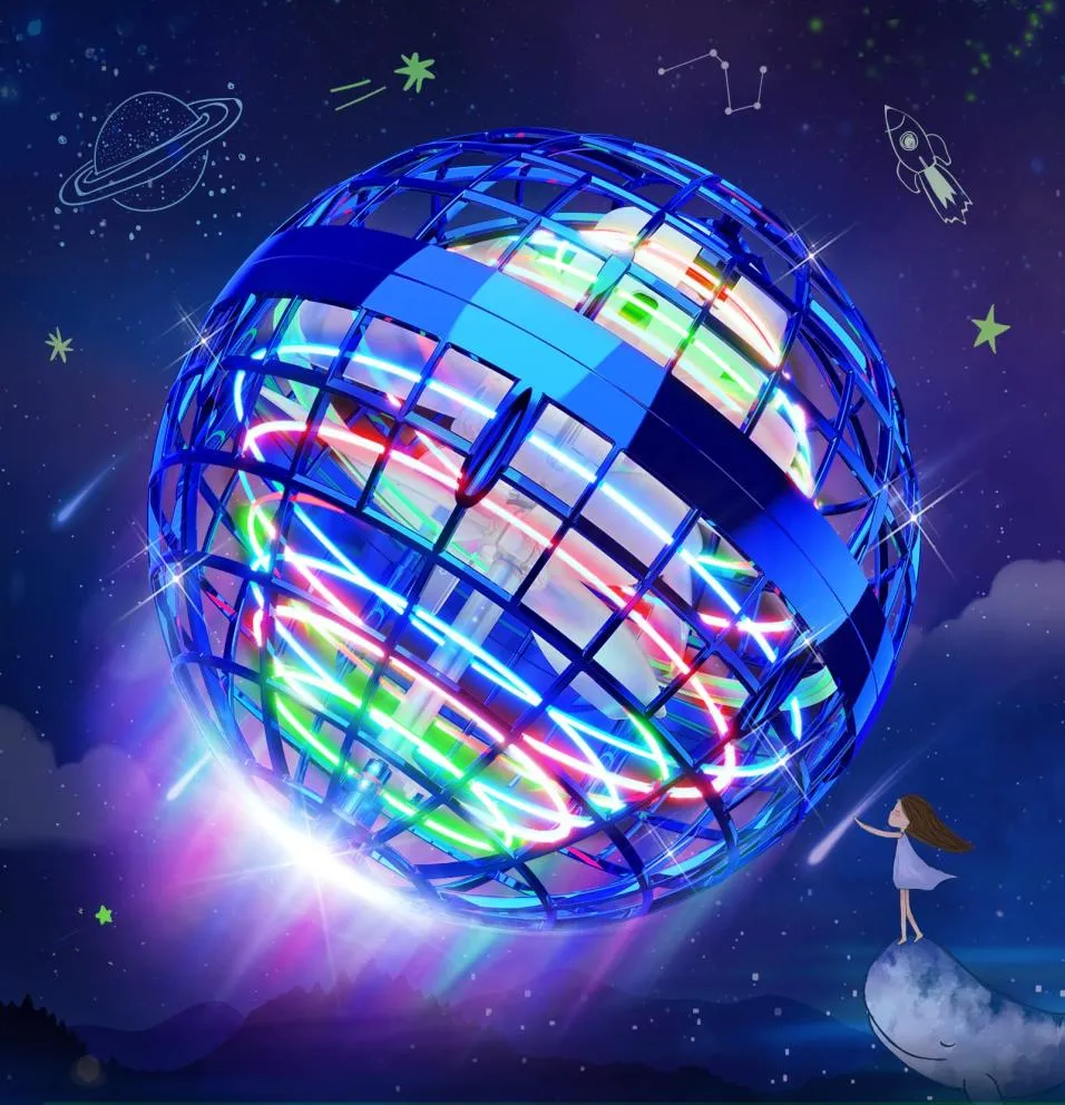 Boules magiques jouets volants boule d'orbe améliorée pour enfant Adts Neba avec lumières LED RVB Cool 360 ° Spinner en plein essor intérieur extérieur Boomerang5420369