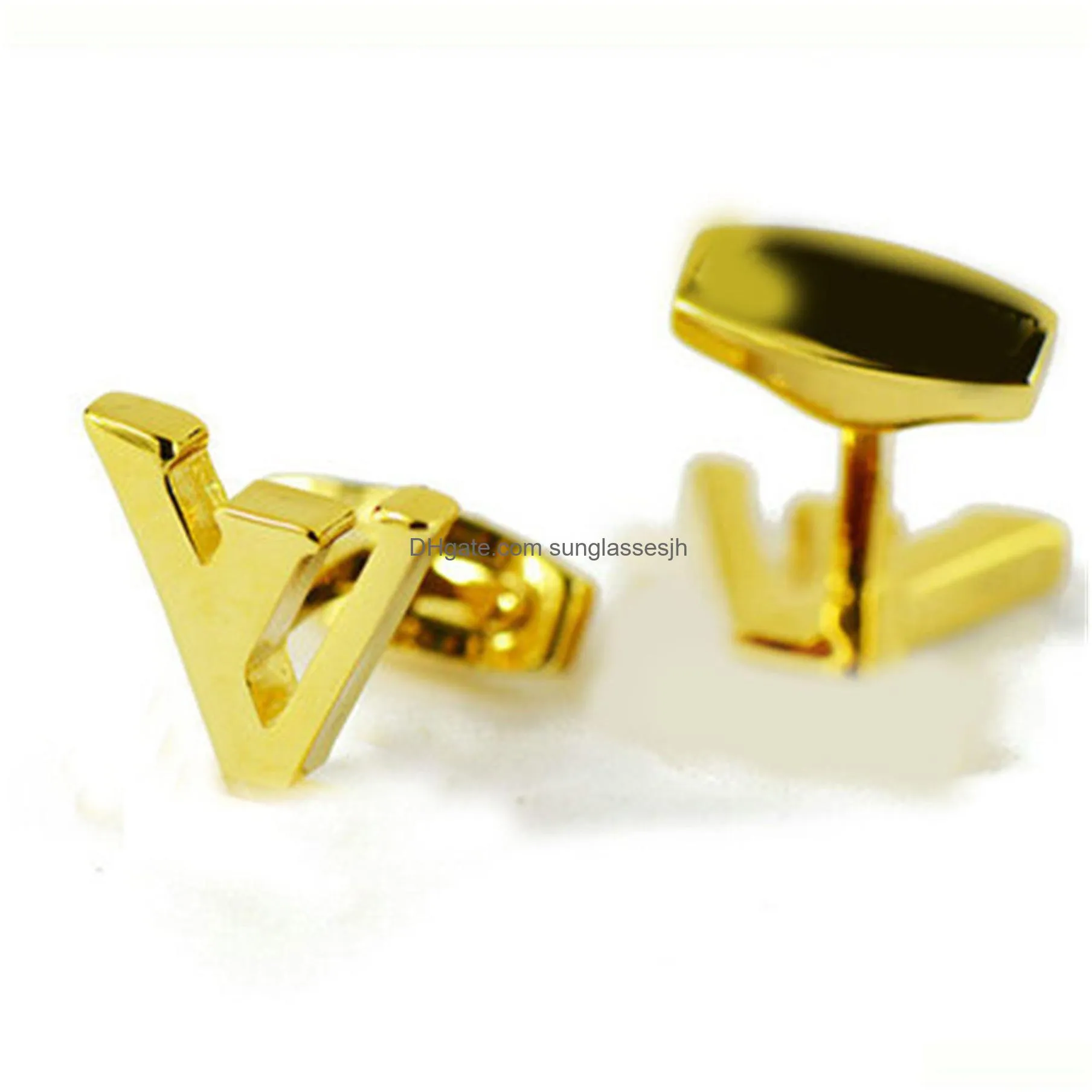 Cuff Links Luxury Designer Brand Link High Quality Fashion Jewelry Men Classic Letter Shirt Accessories Wedding Exquisite Gifts Drop Dhdco