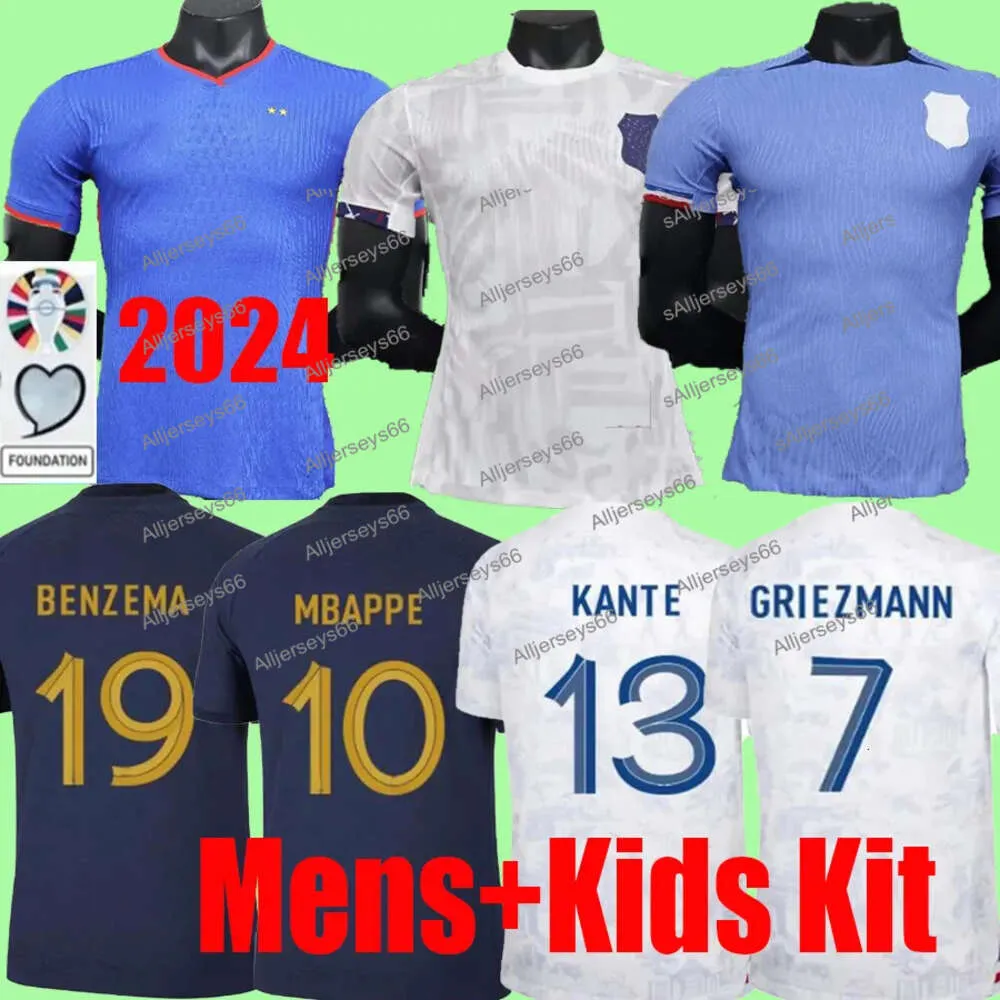 2024 Euro Cup French Home Jersey MBAPPE Soccer Jerseys DEMBELE COMAN SALIBA KANTE Maillot de Foot Equipe Maillots GRIEZMANN Enfants Hommes Femmes Fans Joueur