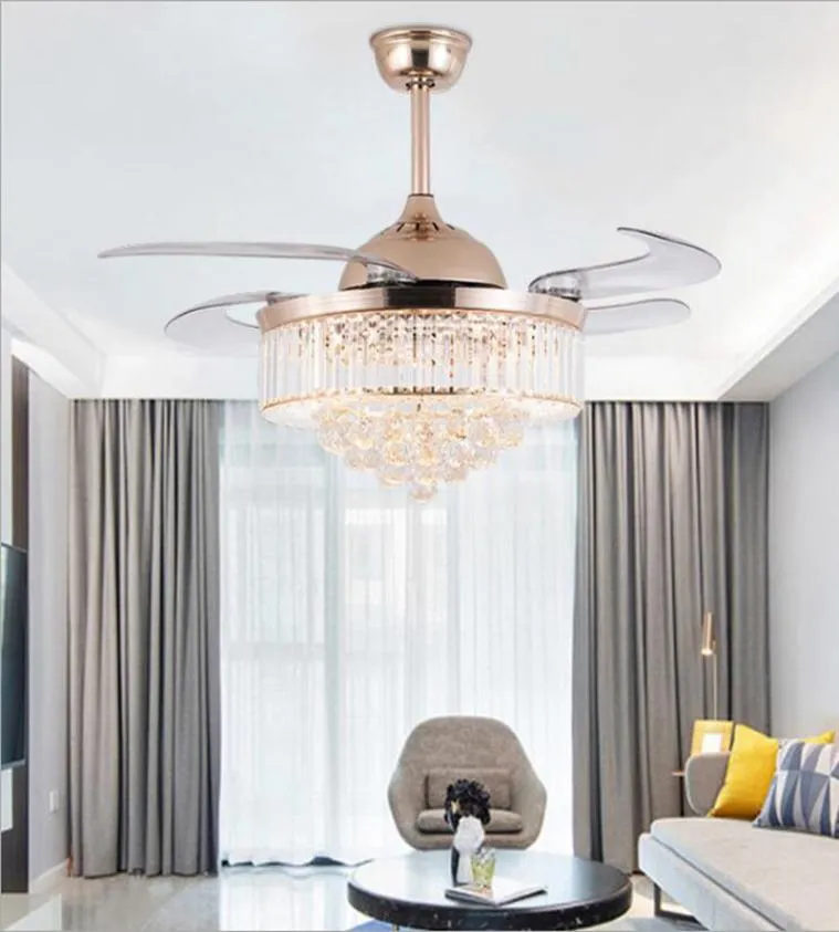 4236 inç tavan fanlar hafif görünmez bıçaklar tavan fan modern fan lambası oturma odası yatak odası avizeleri kolye lambası uzaktan 9910757