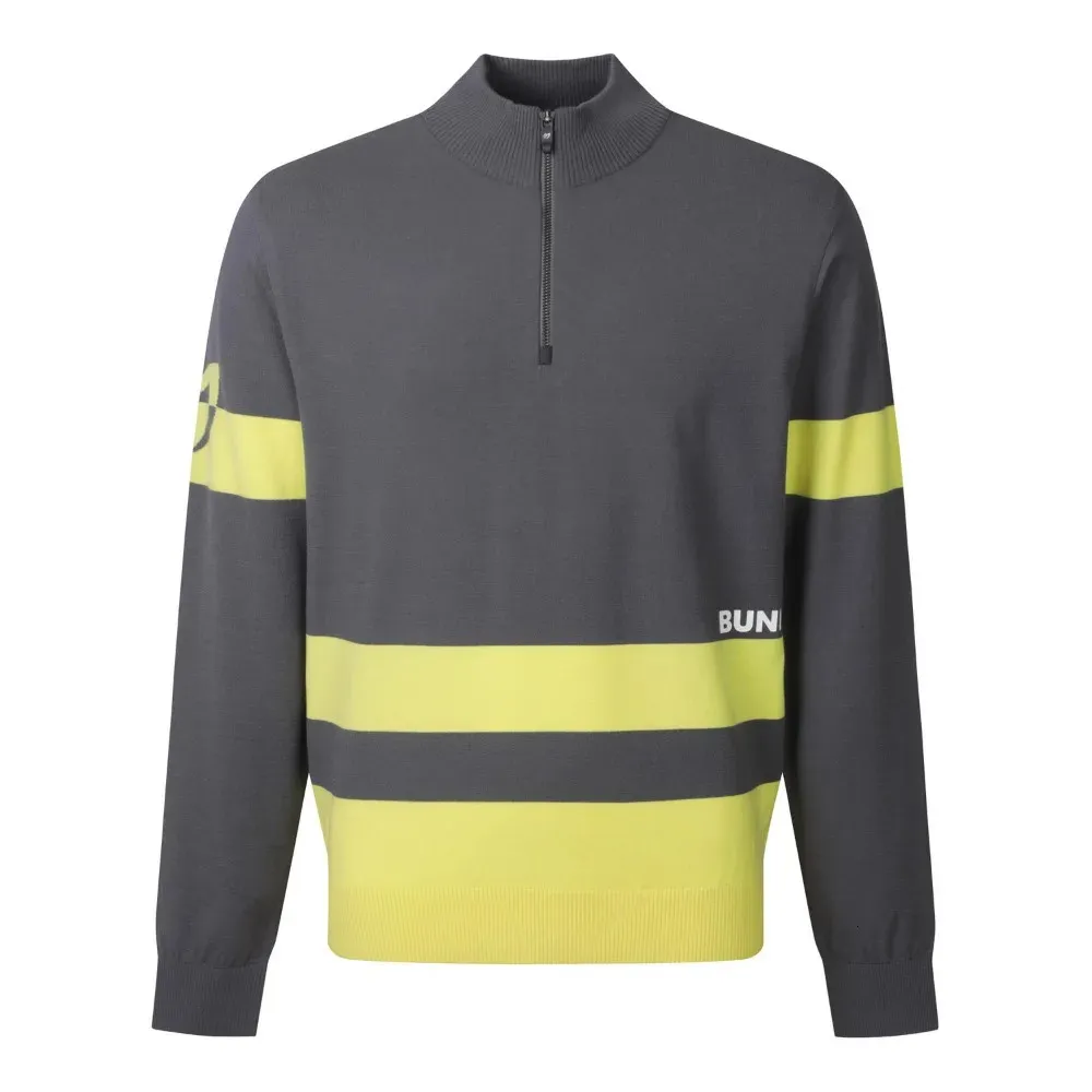 Valda trendiga herrarna stickade tröjor Lyxiga varma golfkläder för hösthalva Turtleneck dragkedja Design Sporty 240111