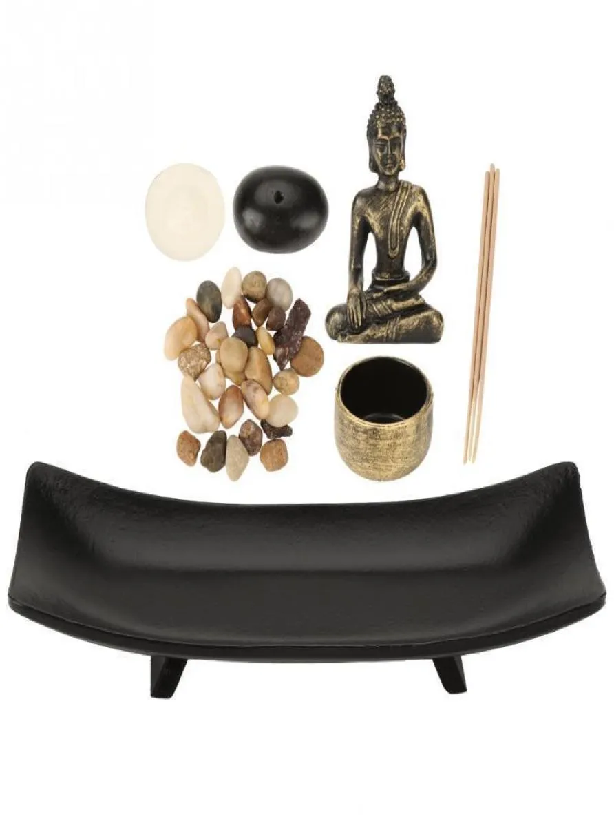 1 Set Zen Zen Garden Relax Buddhism Candlestick rökelsehållare Möbler Artiklar Rökningsbrännare för hemdekoration Gåva Y2001099033043