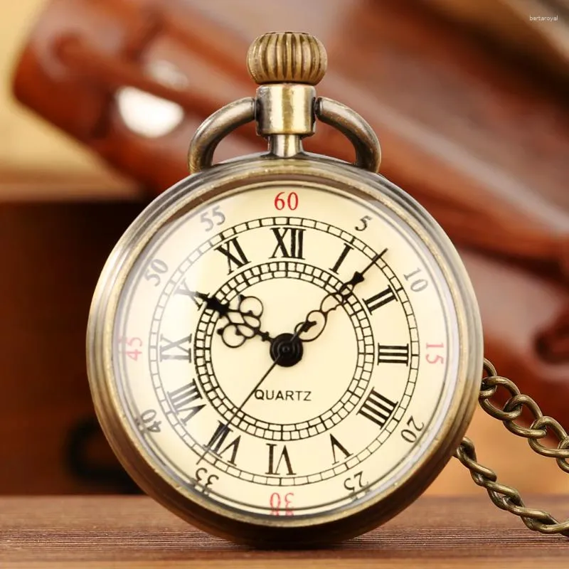 Cep saatleri eski moda bronz açık sarı yüzlü roman rakamları analog 80cm kolye kuvars izle retro kolye saat saati hediyeler