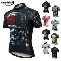 Weimostar Skull Cycling Jersey Men Pirate Bicycle Clothing Maillot Ciclismo Pro Team MTB Bike Jersey Cycling Shirt Ropa Ciclismo