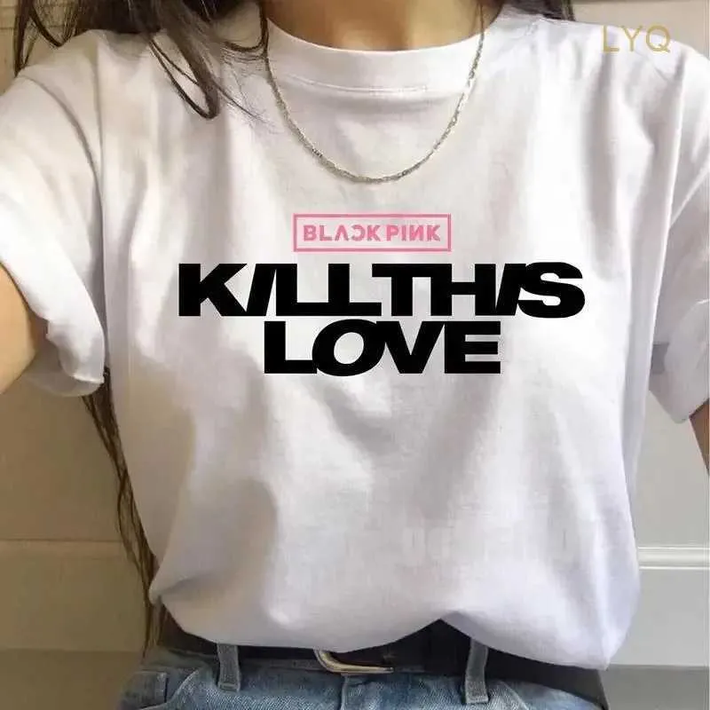 Nytt Kpop Korea Band Ateez tryckt kvinnor Tshirts Fashion Men tshirt överdimensionerade streetwear grafik harajuku flickor kläder