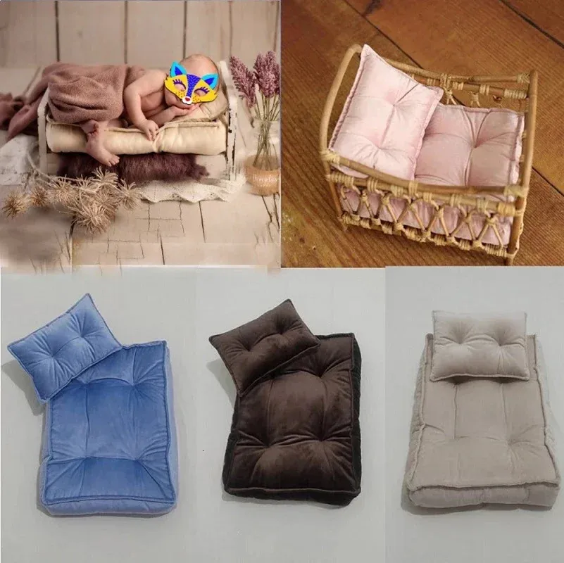 born Baby Pography Props Mini Mattress Posing Pillow Bedding Fotografia Accessories Studio Shoots Po Props Cushion Mat 240111