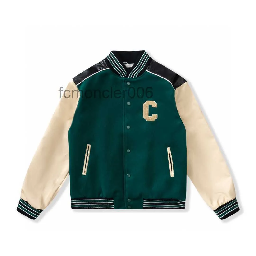 Mens Designer Jacket Men Coats Flight Jacke Baseball Uniform Letter c Embroidery Pu Leather Comfortable Pearl Clasp Fashion Men's Outerwear 7YPK