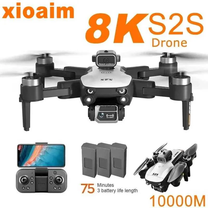 Xiaomi S2S 8K 5G GPS DRONE HD AERIAL PHOTOGRAPHY DUAL-CAMERA OMNIDIRECTIONAL OBSACLE BRUSHLESS回避Quadcopter Toysのためのドローン