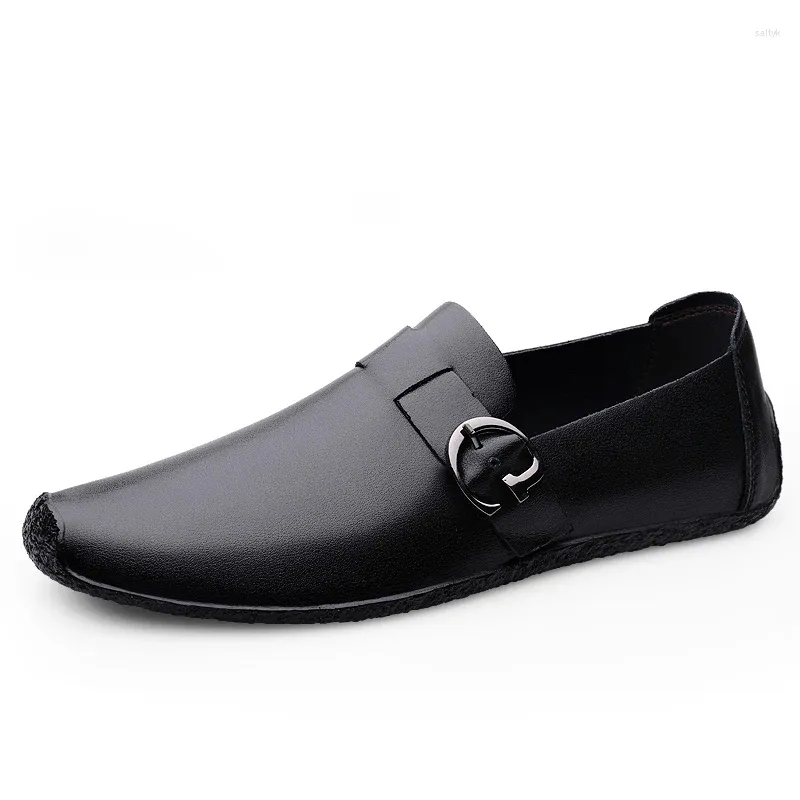 Sandals Mens Leather Casual Shoes Summer Male Cozy Hollow Flats Non-slip Soft Sneakers Breathable Stylish Sandaly Driving