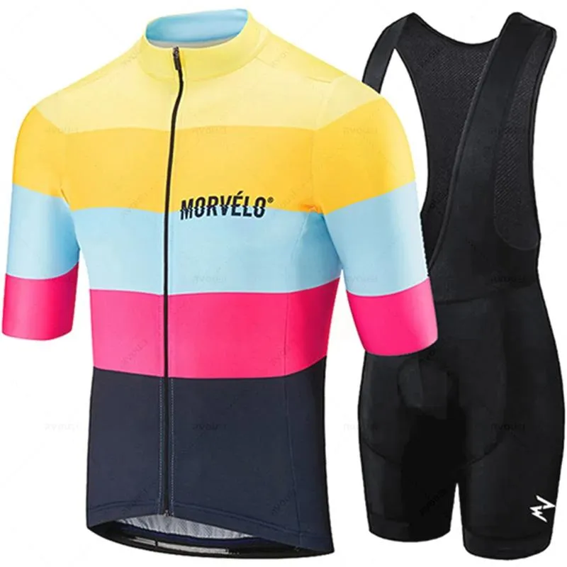 Sets 2022 Team Morvelo Cycling Trikot 19d Bib Set Bike Clothing Ropa Ciclism Bicycle Wear Kleidung Herren Kurzmaklot Culotte Ciclismo