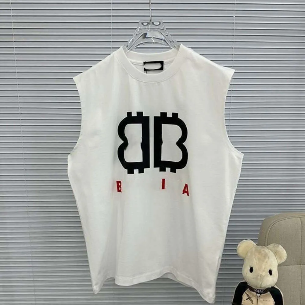 2024SS Summer Women Vest Designer Tank Topps Dubbel B Stor bokstavstryck Mönster Sporttank Topp Fashion Casual Solid Color Sleeveless T Shirt