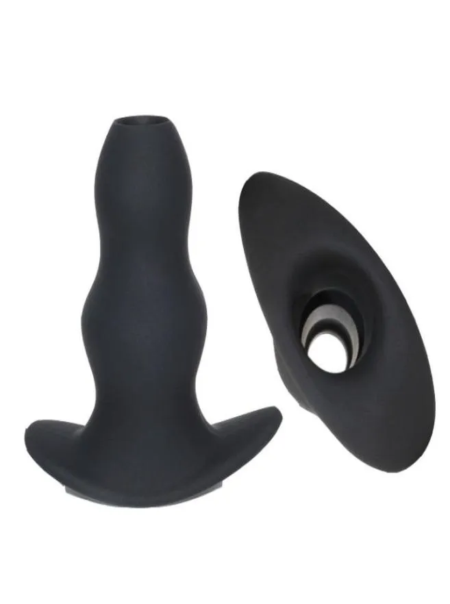 Hollow butt plug anal speculum soft silicone butt plug g spot anus plugs enema anal cleaning sex toys for men and women bdsm2790278