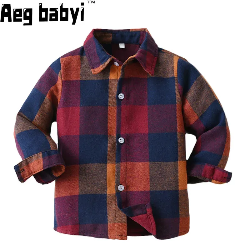 Printemps Automne Enfants Garçon Chemises T-Shirt Enfants Garçons Classique Plaid Casual Chemises À Carreaux À Manches Courtes Vêtements 1-6Y Kid Boy Wear 240111