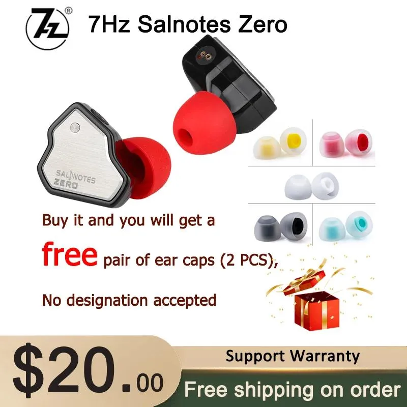 Hörlurar 7Hz Salnotes Zero HiFi 10mm Dynamic Driver in Earphone IEM Metal Composite Membran N52 Magnet LXADC A01