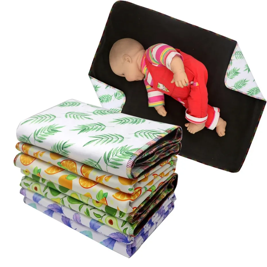 Bebê mudando esteira almofadas impermeável 3 camada colchão portátil dobrável lavável almofada de viagem tapetes almofada reutilizável capa 50 * 70 240111