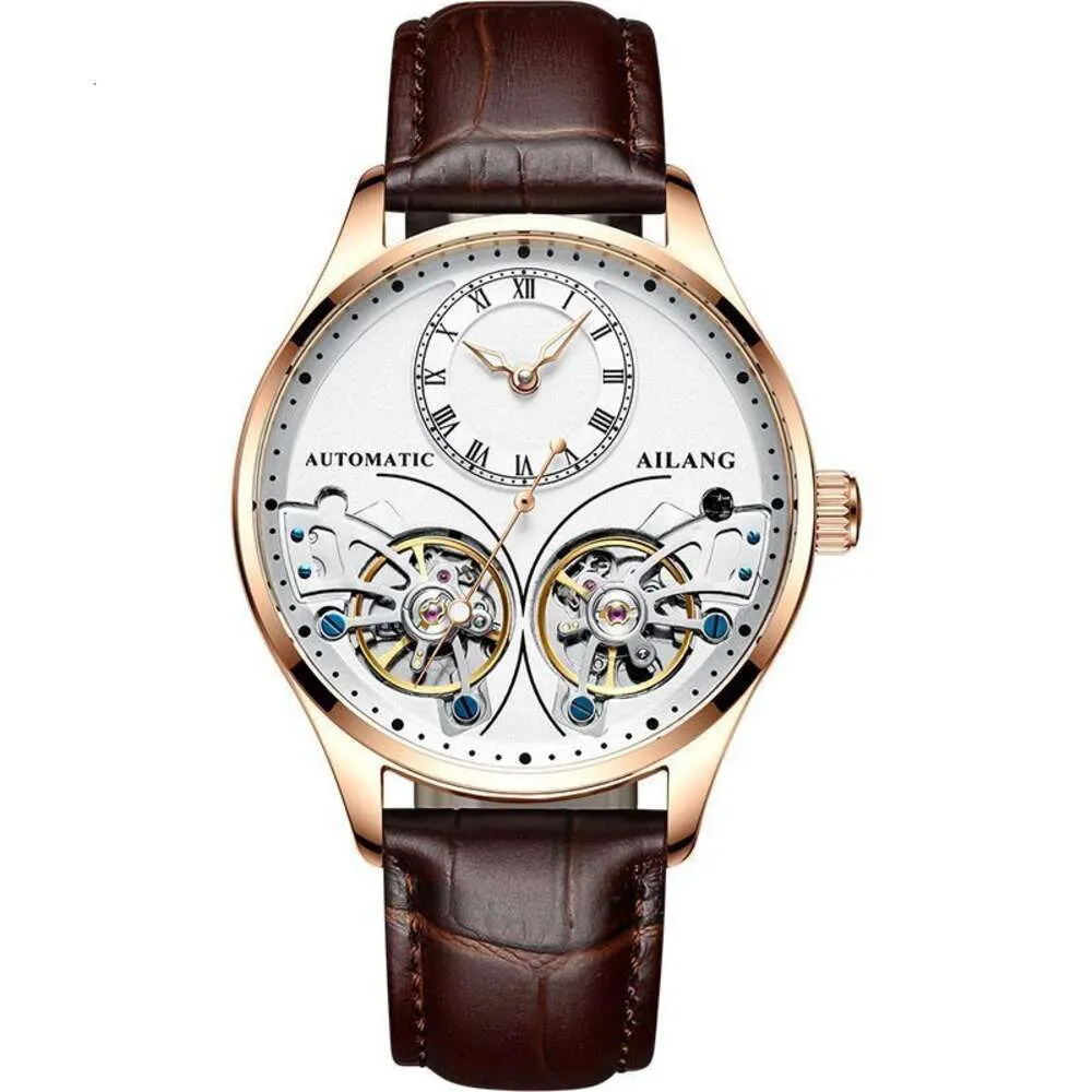 2021 New Swiss Ailang Automatic Mechanical Double Tourbillon Men's Watch Waterproof