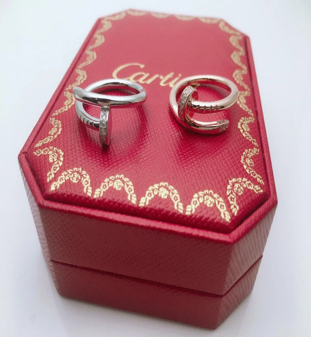 - DUPE Love Ring Pierścień Wedding Kobieta Biżuteria pierścionki Mężczyzn Mężczyzn z aksamitnym Bag8106562