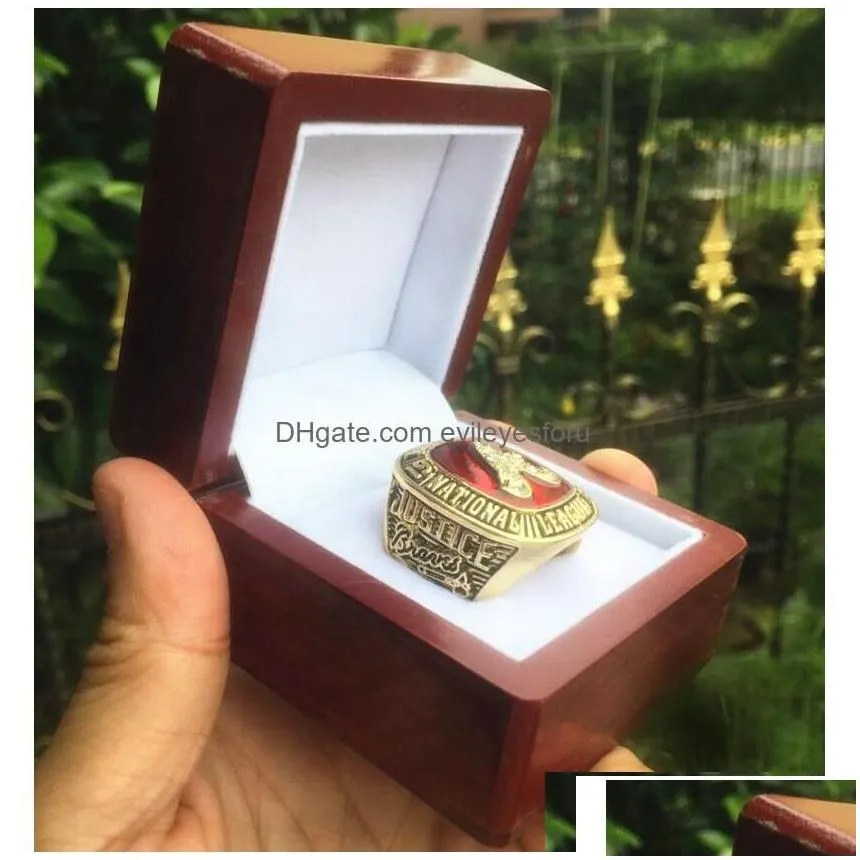 cluster rings 1991 braves world baseball team championship ring with wooden display box souvenir men fan gift 2023 wholesale drop de