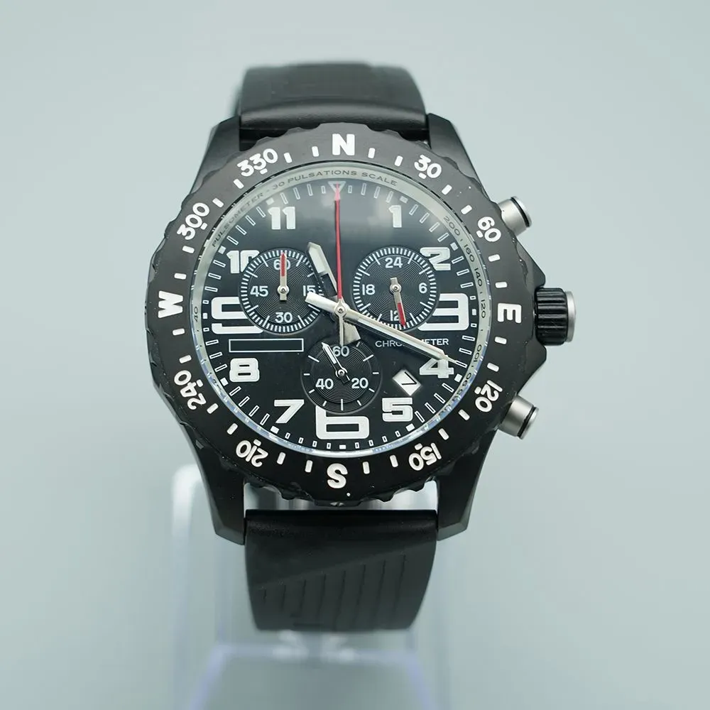 Męski AAA Bentley Watch Japan Quartz Endurance Pro Avenger Chronograph 44 mm zegarki Czarna tarcza czerwona guma 1884 Zegarki zegarki hardex glas