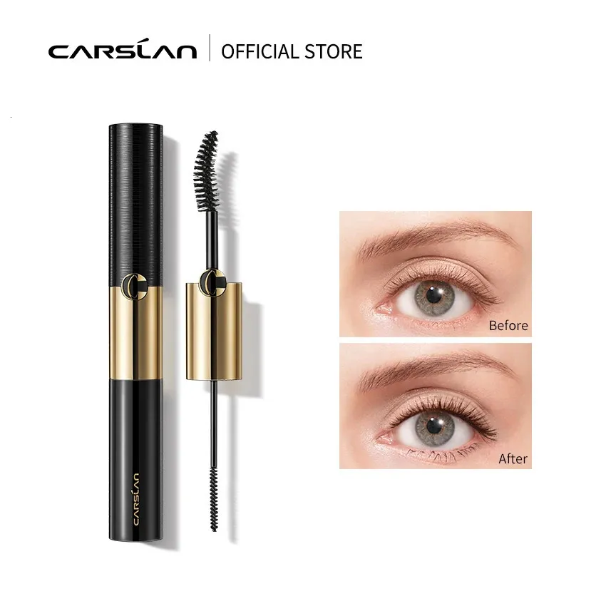 Carslan Dual Head 3D Mascara Curlingボリュームアップラッシュの厚いまつげ防水ロングウェアメイク240111