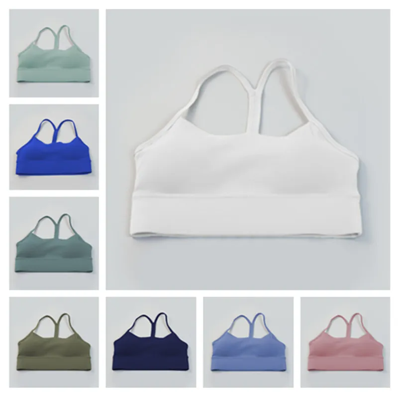 wholesale Lu Open Back Sport Push-Up-BH ohne Bügel Frau Laufen Fitness rückenfreie Weste für Frauen Gym Wear luluslemon