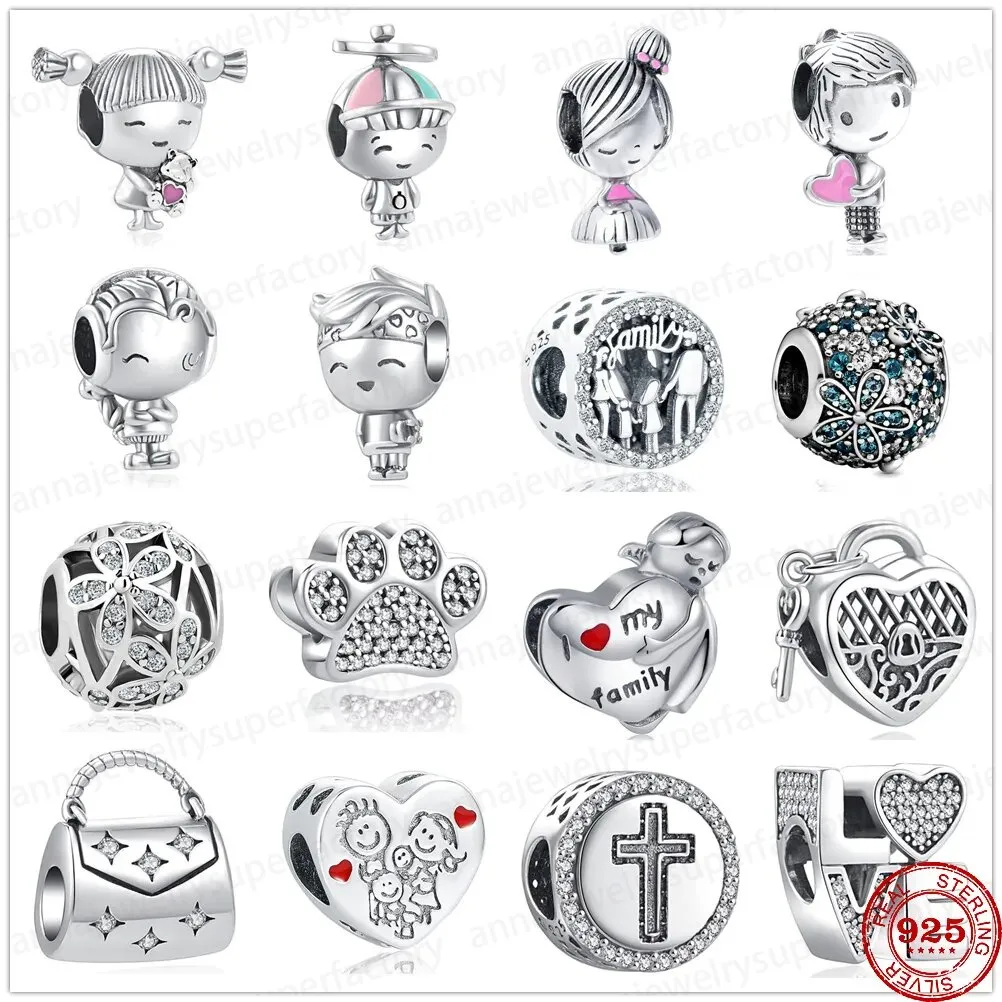 2024 nieuwe gift 925 Sterling Zilver Metalen Kralen Meisje Jongen Tiener Charm Charm Fit Originele Pandora Bedels 925 zilveren Armbanden DIY Vrouwen Sieraden