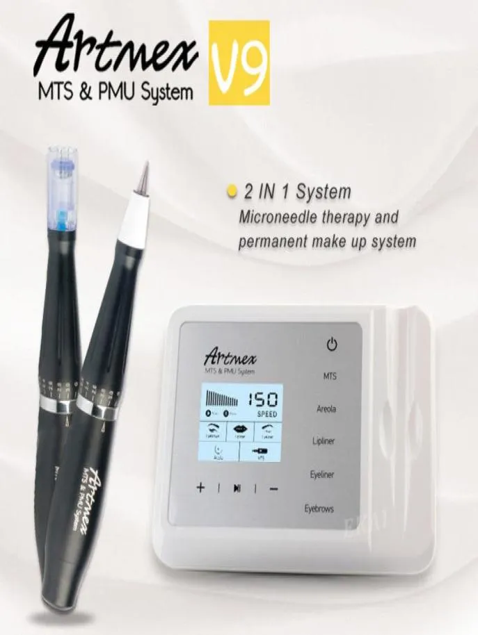 ArtMex V9 Постоянный микроблейдинг MTS PMU Digital Permanter Makeup Tattoo Machine Micro Blading Pen Brow Подводка для глаз Lips7252319