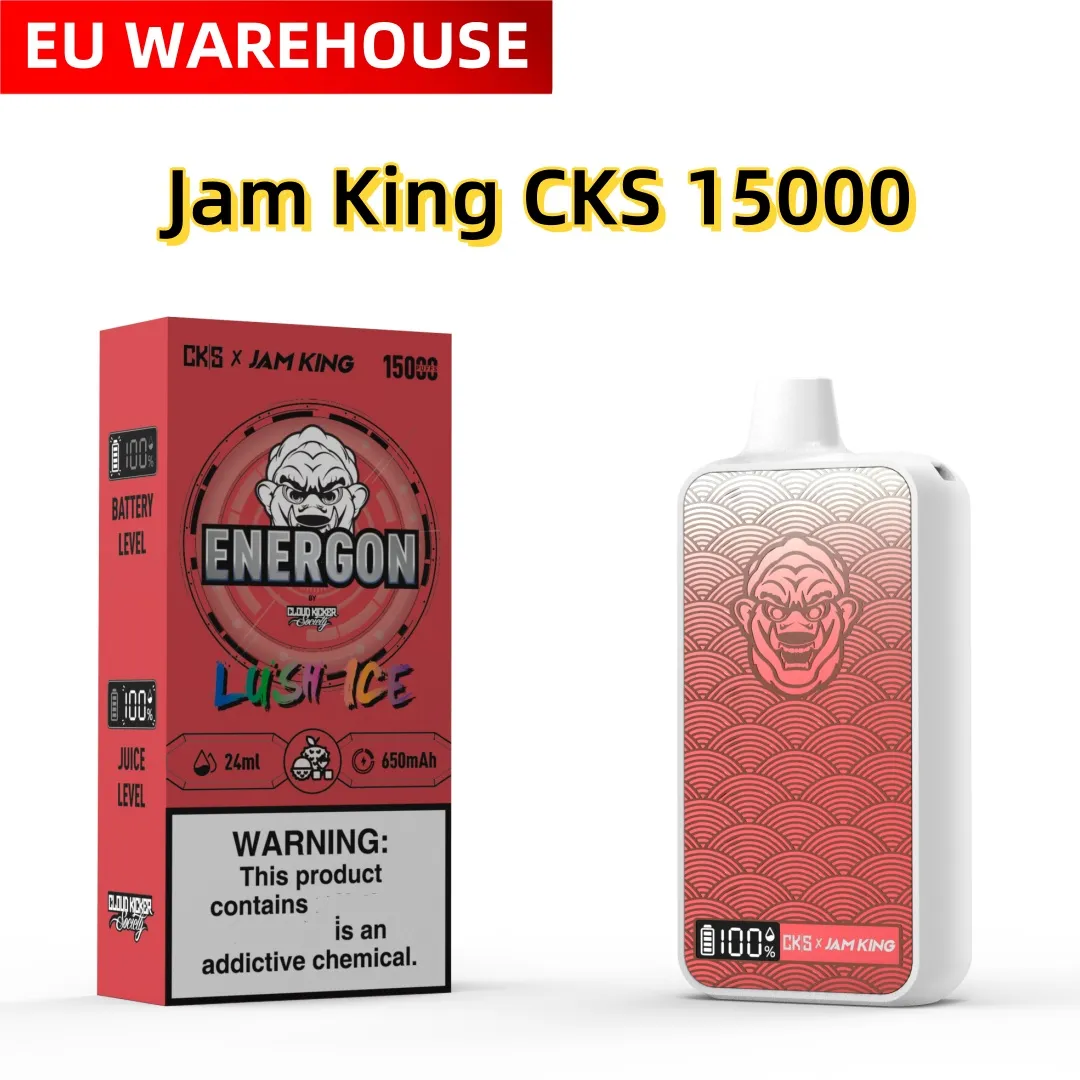 Jam King CKS Energon puff 15k 24ml pré-preenchido atacado USB-C Carregamento E Liquid Power Screen Display Malha Bobina vape desechable vs descartável shisha puff vape 12000
