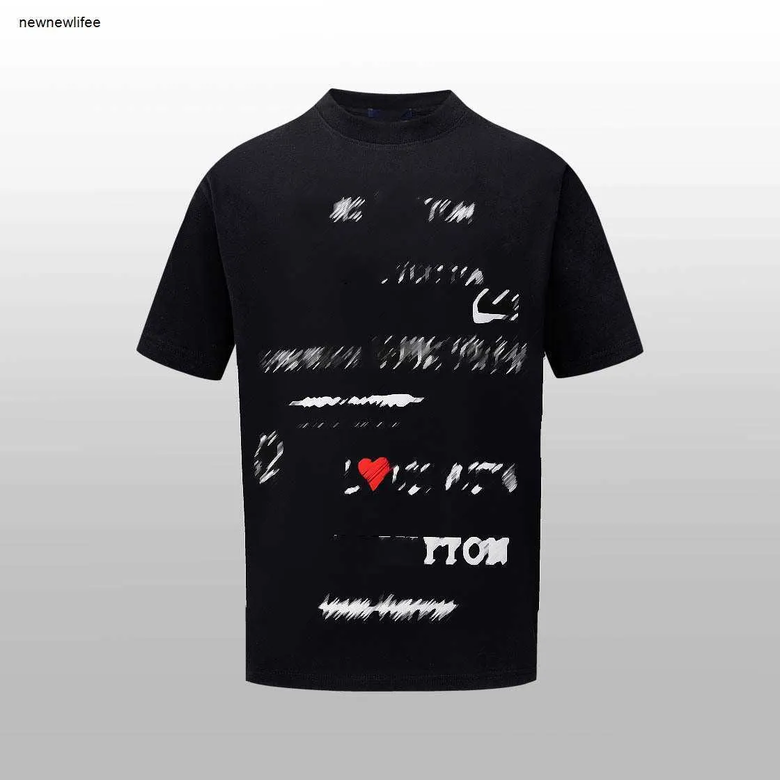 Camiseta de diseñador para hombre, ropa de marca para hombre, tops de verano, camisa de manga corta con estampado en forma de corazón, 12 de enero