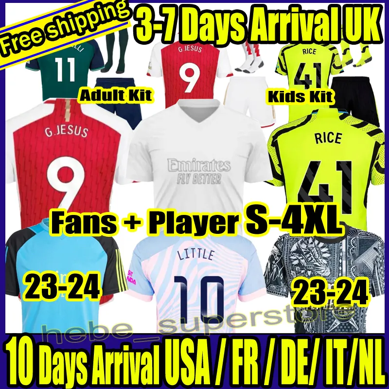 S-4XL 2023 2024 G.JESUS soccer jerseys RICE SMITH ROWE SAKA Player J.TIMBER MARTINELLI TIERNEY 23 24 football shirt Men Kids ODEGAARD SAMBI FABIO VIEIRA SALIBA HAVERTZ