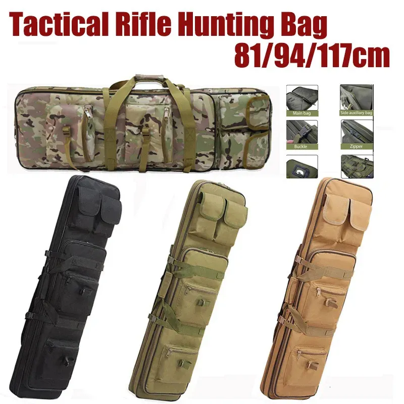 8194117cm Outdoor Tactical Sniper Rifle Bag Military Hunting Charge Shockproof Gun Protection Luya Fishing Backpack 240111