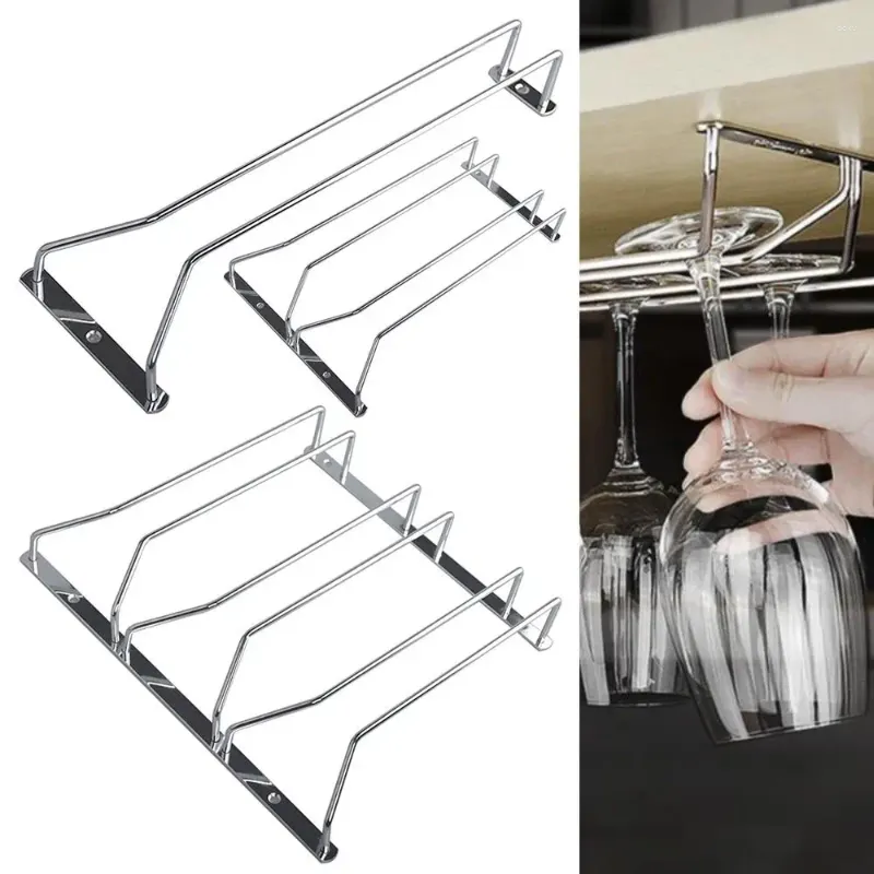 Almacenamiento de cocina, 1 Uds., estante para copa de vino para el hogar, suministros, colgador de copas de acero inoxidable 304, 27cm, 34cm, soporte para copas al revés