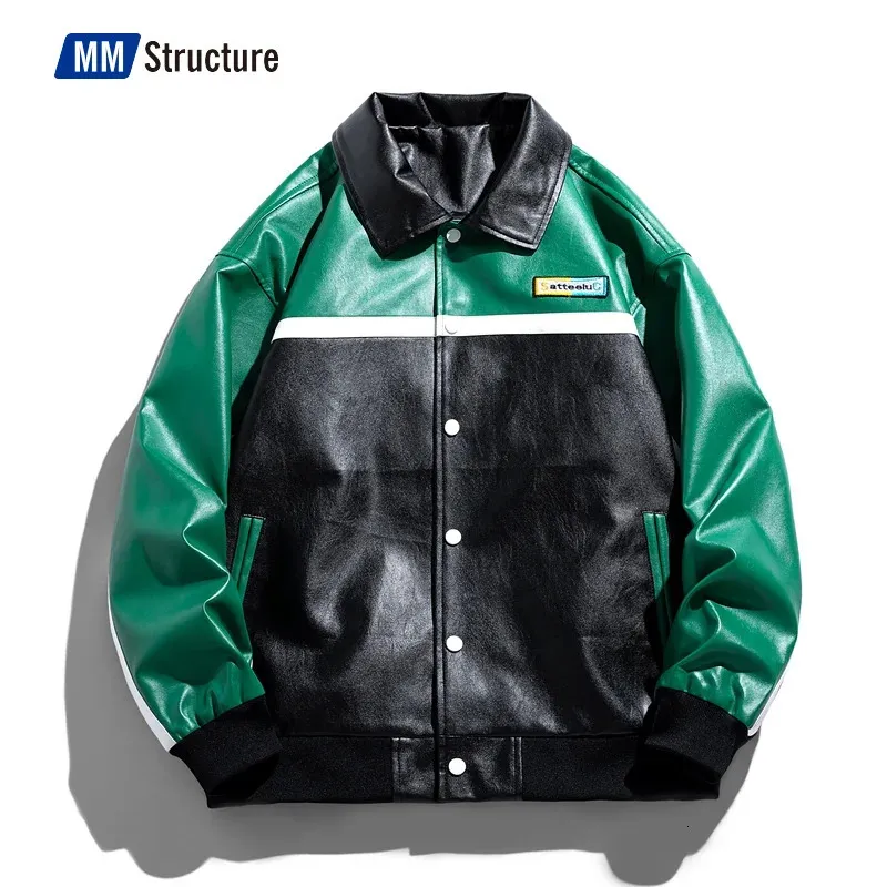 Unisex Embroidery Varsity Leather Jacket Harajuku From Zhong02