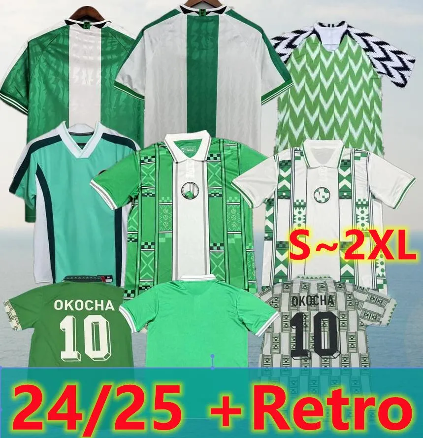 Nigeria 2024 2025 JERSEYS DE FOOTBALL 18 19 22 23 24 Hommes OKOCHA KANU BABAYARO UCHE WEST Combinaison d'entraînement 94 96 98 uniforme 1994 1996 1998 RETRO Nigeria 2023 MAILLOT DE FOOTBALL FEMME