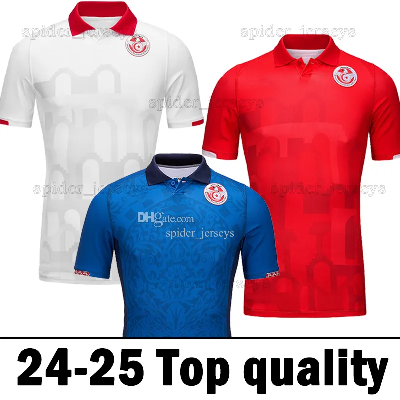 24 25 Tunisia Soccer Jerseys HANNIBAL 2023 2024 Tunisia national football team KHENISSI MSAKNI SLITI MAALOUL Men Uniforms Football Shirts