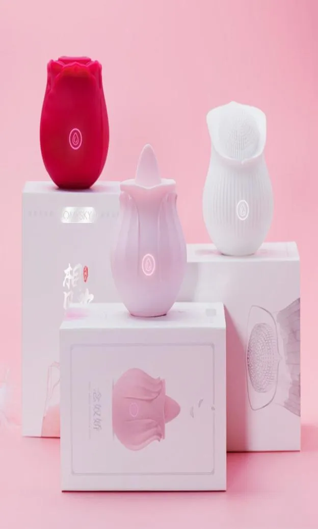 20 pz 3 Stile 7 Modalità Donne Massaggiatore Corpo Fiore di Rosa Clitoride Ventosa Dildo Vibratore Giocattoli Del Sesso Lingua Pennello Stimolatore Capezzolo Blowjo4578262