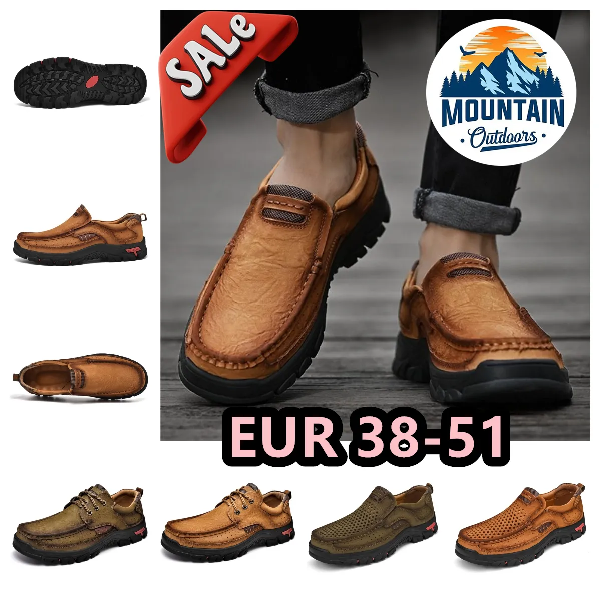 Ao ar livre Corredor Mens Treinadores Esportes Sapatilhas Sapatos De Couro Montanha Anti Slip Resistente Ao Desgaste Respiração Suor Absorvente Tamanho Grande 38-51 Conforto