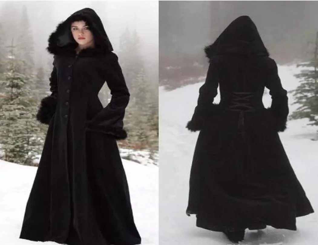 2018 New Fur Halowmas 후드 망토 겨울 웨딩 케이프 Wicca Warm Coats Bride Jacket Christmas Black Events Accessories8009943