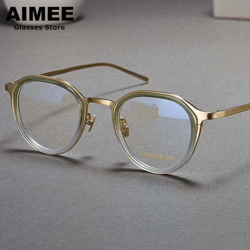 Acetate Japanese Handmade Round Glasses Frame Men Women Fashion Optical Eyeglasses Myopia Blue Light Reading Eyewear 240111