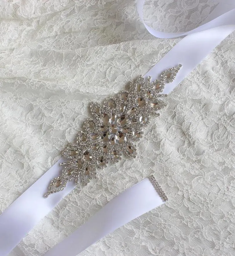 Cintura da sposa di lusso Ornamento di strass Accessori per abiti da sposa Cintura 100 fatti a mano Bianco Avorio Blush Fasce da sposa per ballo di fine anno Par2509980