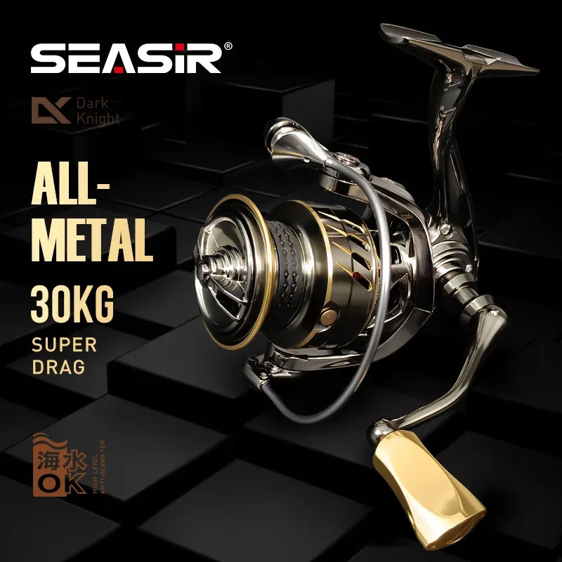 SEASIR Dark Knight Power Handle Ultra Light All Metal Spinning Fishing Reel  71BB Super Drag 30kg Saltwater Fishing Tackle 240112 From Bian06, $27.86