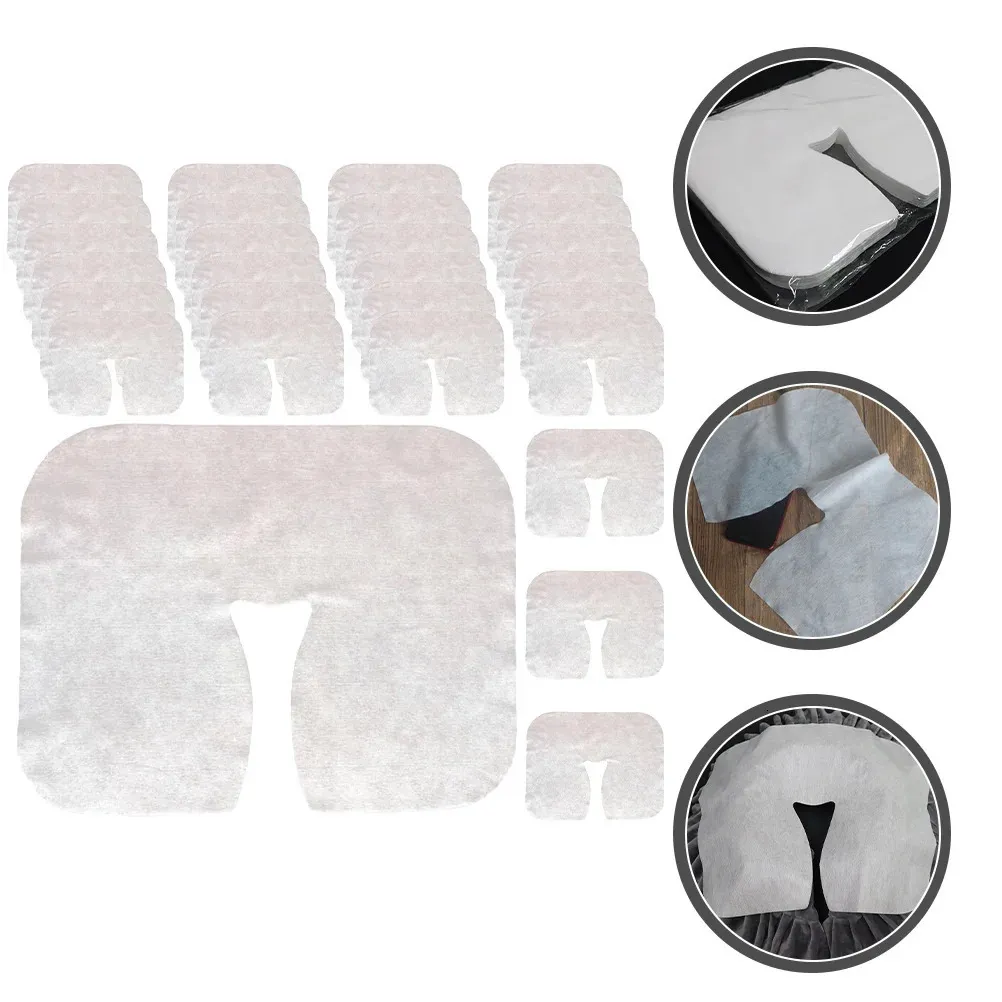 400 Pcs Soft Cradle Covers Face Pillow Cushion Massaging Hole Pads Disposable Headrest Salon Flat 240112