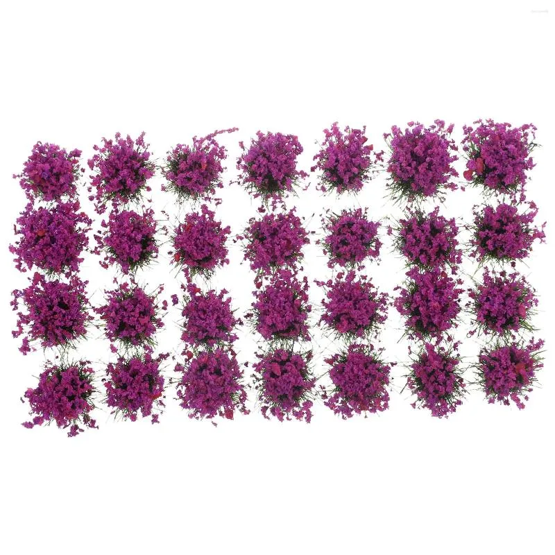 装飾的な花1ボックスDIYミニチュアフラワークラスター鉄道景観のための偽の植生グループ