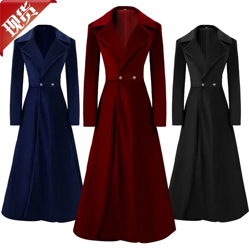 Long Trench Coat Ladies Over The Kne Canary Autumn/Winter Dress Temperament Coat 240112