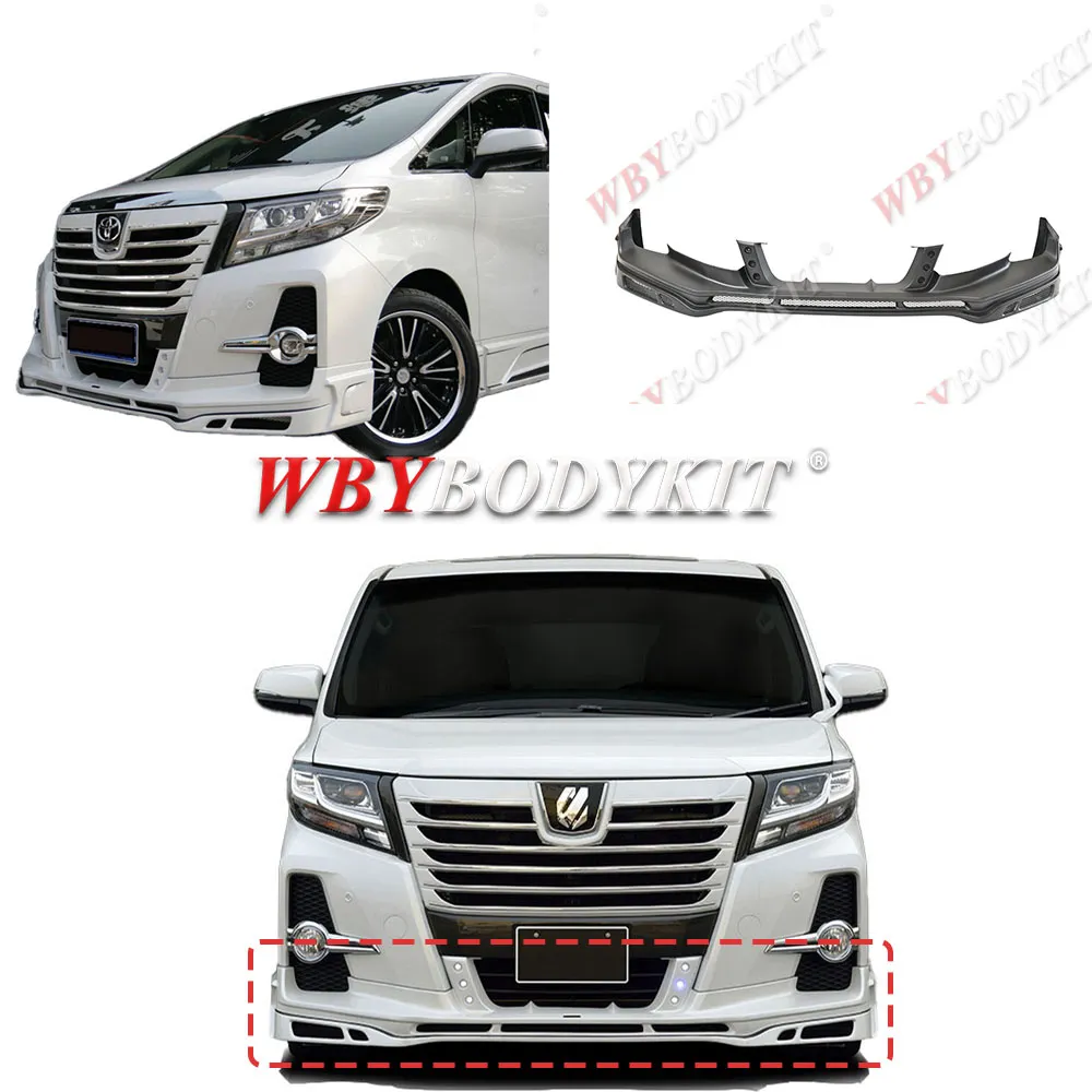 2015-2018y Toyota Alphard modified ROWEN Wolf front and rear bars front lip front spoiler carbon fiber jaw tail Front spoiler Body Kits Front splitter spoiler Fenders