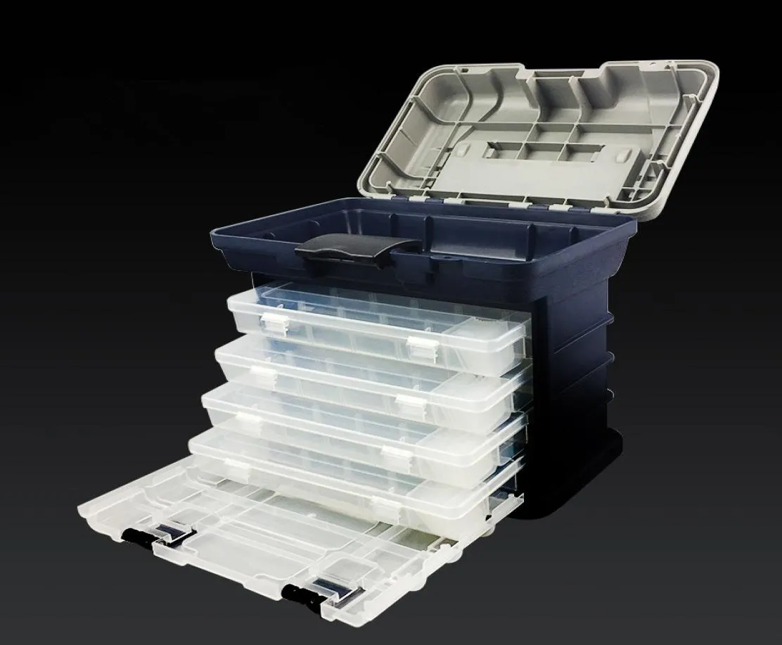 2 Stuks Veel 4 Layer Visgerei Doos Lokt Opbergvak Aas Case Tool Organizer Bulk Drawer5134557