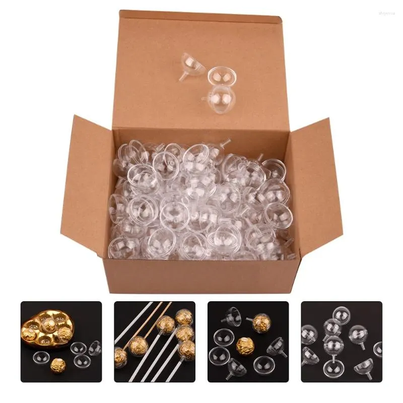 Decorative Flowers 25/50pcs Plastic Mini Clear Chocolate Box Truffle Holder Candy Wrapper For Valentines Day Muffin Cake Gifts Boxes