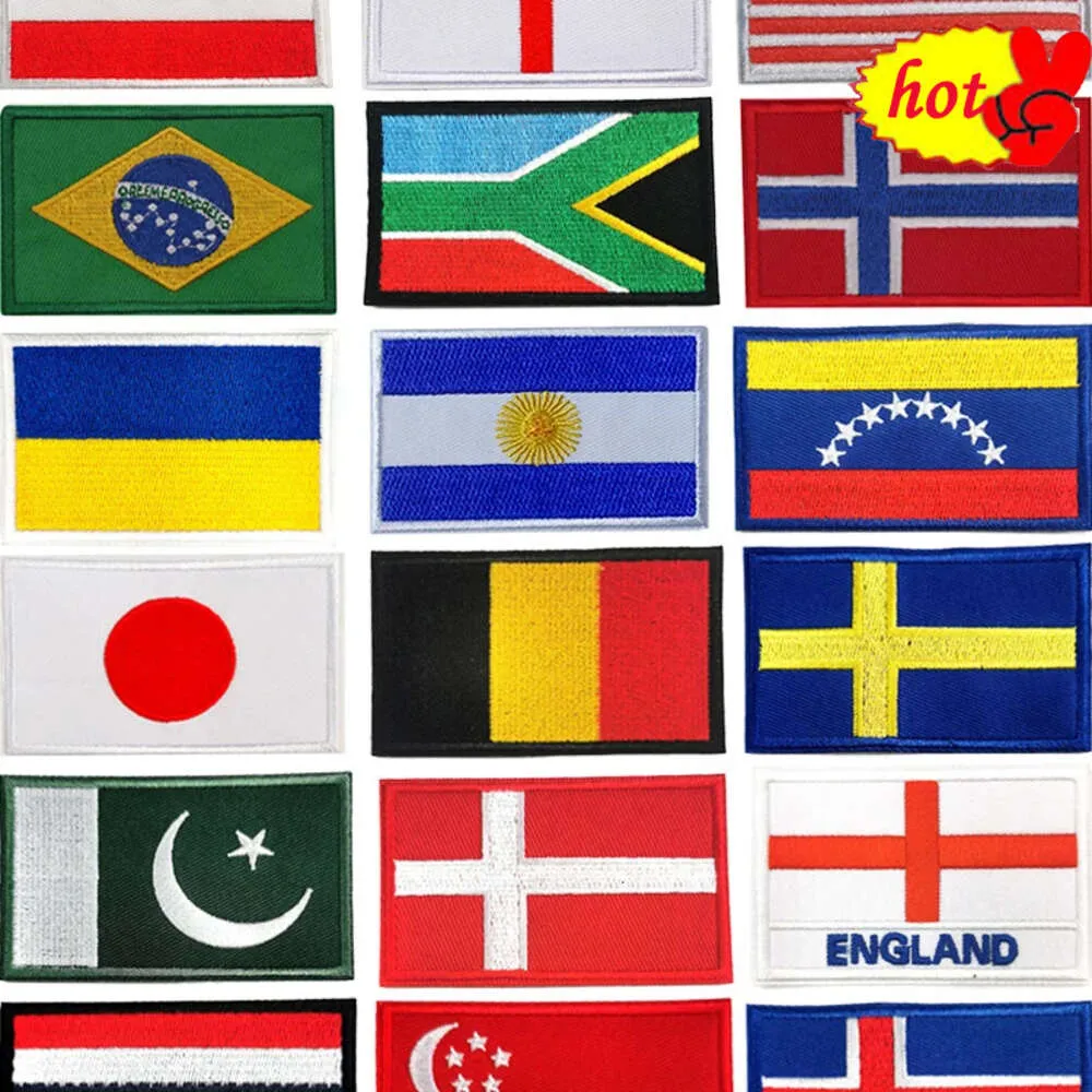 Military Patches Tactical Embroidered Flag Argentina Belgium Ukraine Japan Venezuela Sweden South Africa Norway Brazil Iron on