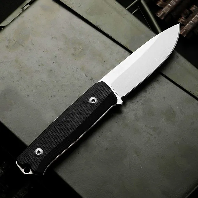 Promotion B40 Couteau droit de survie en plein air Sleipner Acier Stone Wash Drop Point Blade Full Tang G10 Poignée Couteaux à lame fixe