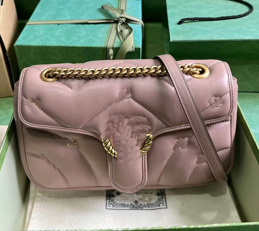 10Aミラー品質新しい本物のレザーマーモントデザイナーバッグクロスボディバッグレディ女性ミディアム26cmハンドバッグショルダーバッグ財布